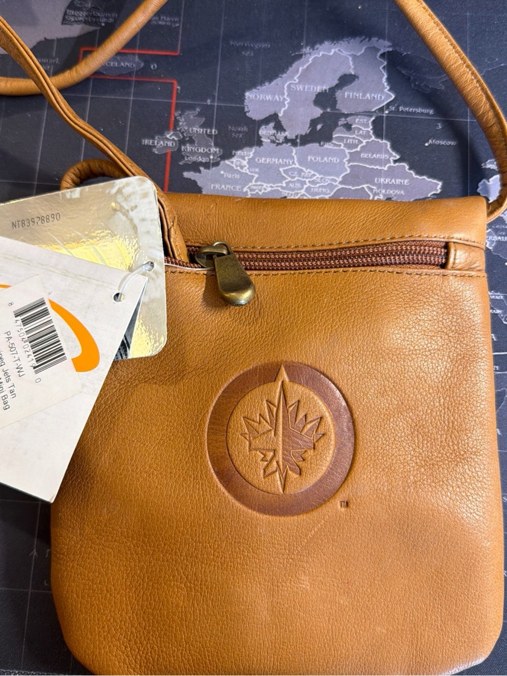 NHL Winnipeg Jets Tan Leather Women's Mini Bag